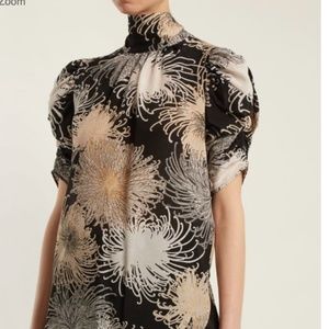 No. 2 ruched-sleeve silk blouse - sz 40